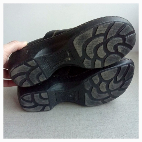 Born Women US 10 Black Leather Clogs - Picture 7 of 8